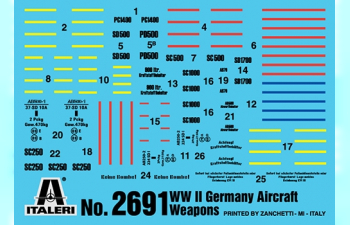 Сборная модель Набор бомб WWII German Aircraft Weapons