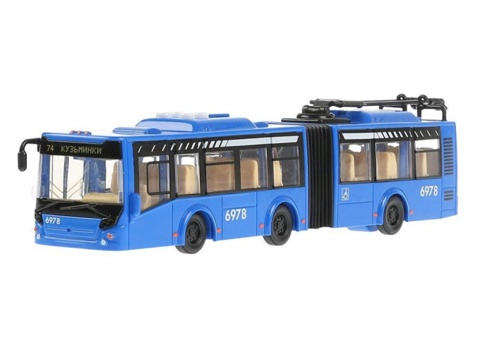 Городской троллейбус синий, 32.5 см