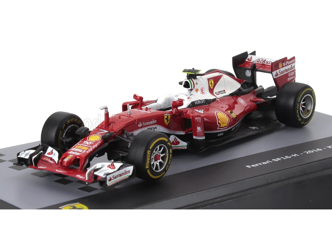 FERRARI F1 Sf16-h №7 Season (2016) Kimi Raikkonen - Con Vetrina - With Showcase, Red White