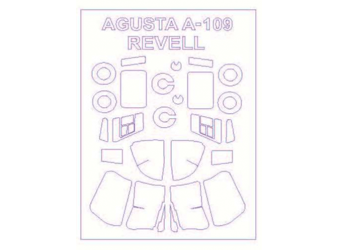Набор масок окрасочных для Agusta A-109K-2 / A-109-KM + маски на диски и колеса