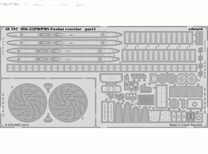 Фототравление MiG-25PD/PDS Foxbat exterior