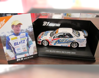 NISSAN Blitz ER34 Skyline (2004), white / blue