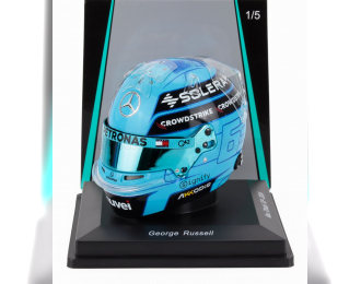 BELL HELMET Casco Helmet F1 George Russell F1 Team Mercedes Amg №63 Abu Dhabi Gp (2024) - See You On Track , Lewis, Light Blue
