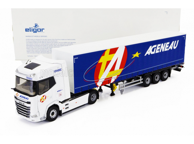 DAF Xg Truck Telonato Ageneau Transports (2021), White Blue