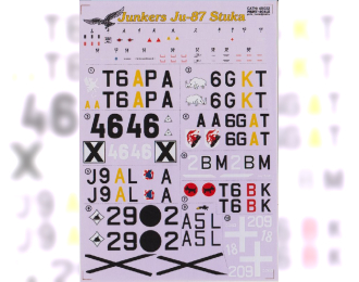 Junkers Ju - 87 Stuka Wet decal The complete set 2 leaf.