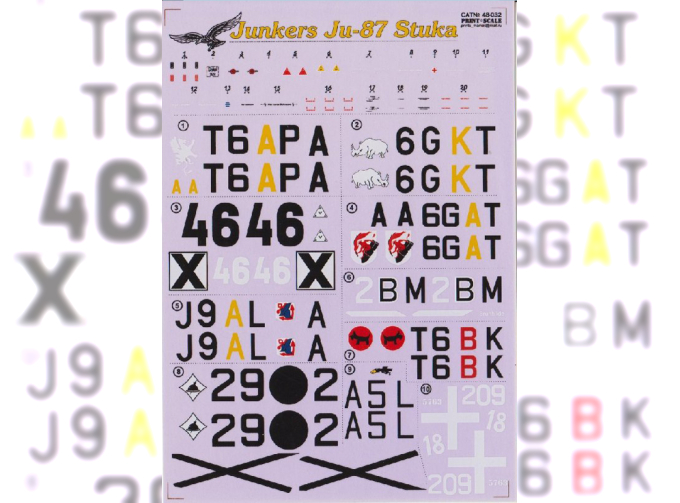 Junkers Ju - 87 Stuka Wet decal The complete set 2 leaf.