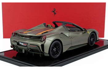 FERRARI 488 Pista Spider (2018) - Con Vetrina - With Showcase, Verde Manzoni - Matt Green Yellow