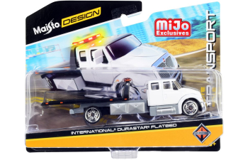 INTERNATIONAL DuraStar Flatbed Truck, white