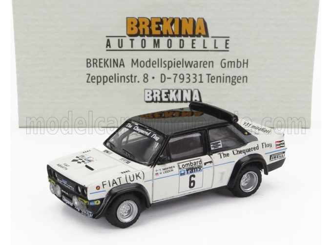 FIAT 131 Abarth №6 Rally Rac Lombard (1977) Timo Makinen - Henry Liddon, White Black