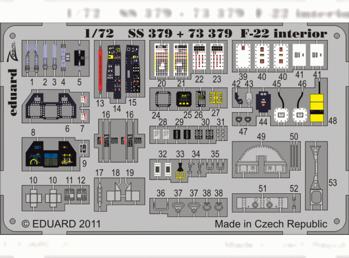 Цветное фототравление для F-22 interior S. A. (интерьер)