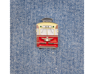 Значок "КТМ-1", красный / бежевый