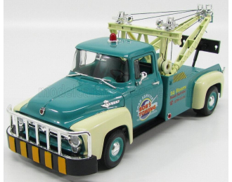 FORD F-100 Pick tow truck Breakdown Bob's towing road service (1956), green/cream