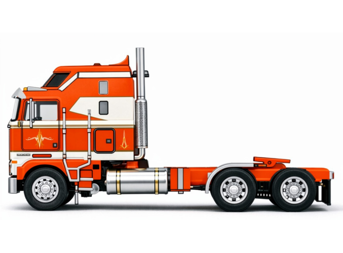 KENWORTH - K100 Aerodyne Tractor Truck 3-Assi 1976, orange / white