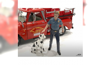 FIGURES FIREFIGHTERS - FIRE DOG TRAINING, 2 TONE BLUE