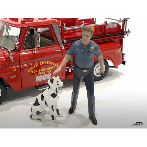 FIGURES FIREFIGHTERS - FIRE DOG TRAINING, 2 TONE BLUE