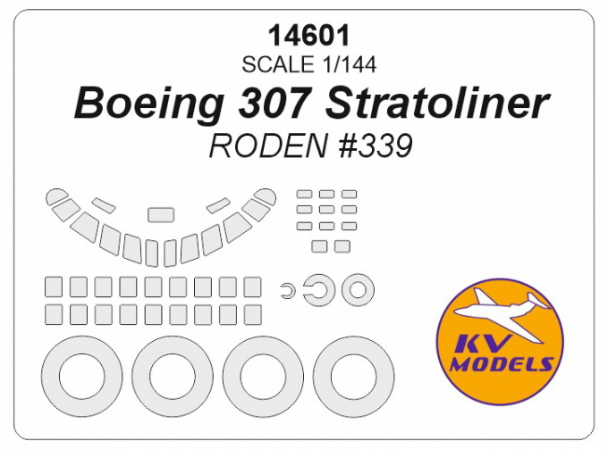 Маски окрасочные Boeing 307 Stratoliner (RODEN #339) + маски на диски и колеса