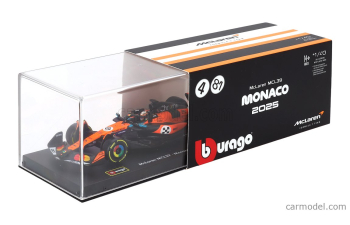 McLAREN F1 Mcl39 Team Mclaren №81 3rd Monaco Gp (2025) Oscar Piastri - With Pilot And Showcase, Orange Black
