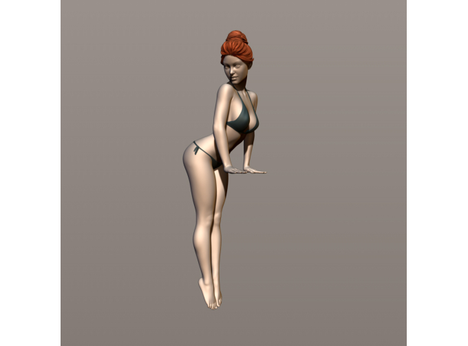 Фигура Девушка выныривает из бассейна, окрашенная