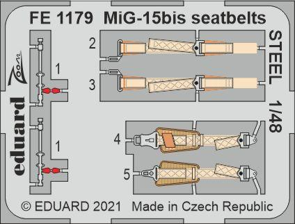 Фототравление для MiGG-15bis ремни безопасности стальные