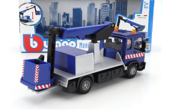 MAN Truck Gru Crane Elevator Con Piattaforma Cestello 2-assi 2010, Blue Silver