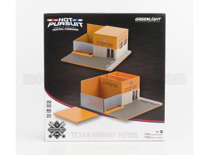 ACCESSORIES SET OFFICINA GARAGE MECHANIC'S CORNER PURSUIT CENTRAL COMMAND TEXAS HIGHWAY PATROL STATION, CREAM ORANGE