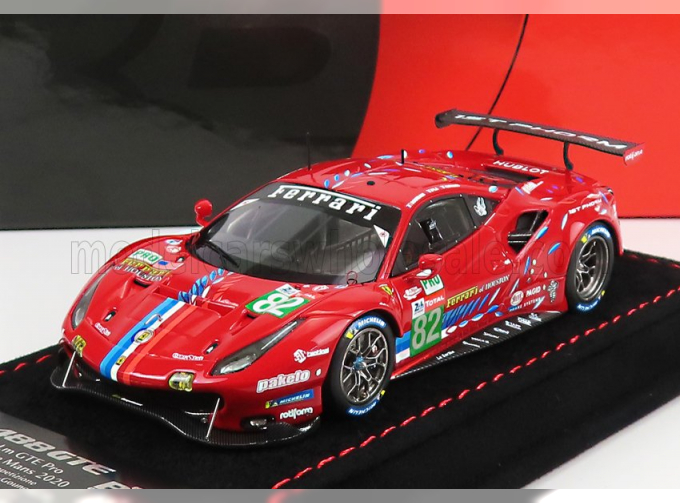 FERRARI 488 Gte Evo 3.9l Turbo V8 Team Risi N 82 Lmgte Pro Class 24h Le Mans (2020) S.Bourdais - J.Gounon - O.Pla, Red