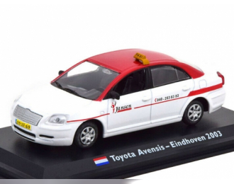 Toyota Avensis 2003 Eindhoven Taxi Такси, белый с красным