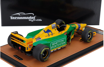 BENETTON F1 B193b Team Benetton Ford №5 Donington Park British Gp With Rain Tires (1993) Michael Schumacher, Yellow Green Blue