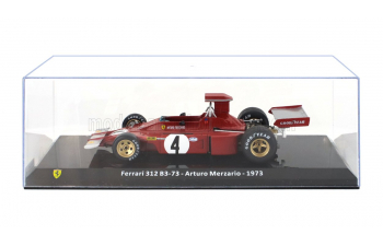 FERRARI F1 312 B3 N 4 Season (1973) Arturo Merzario - Con Vetrina - With Showcase, Red