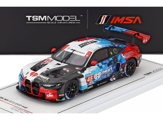 BMW 4-series M4 Gt3 Evo Team Paul Miller Racing №48 Imsa 24h Daytona (2025) Augusto Farfus - Dan Harper - Max Hesse - Jesse Krohn, White Black Red Blue