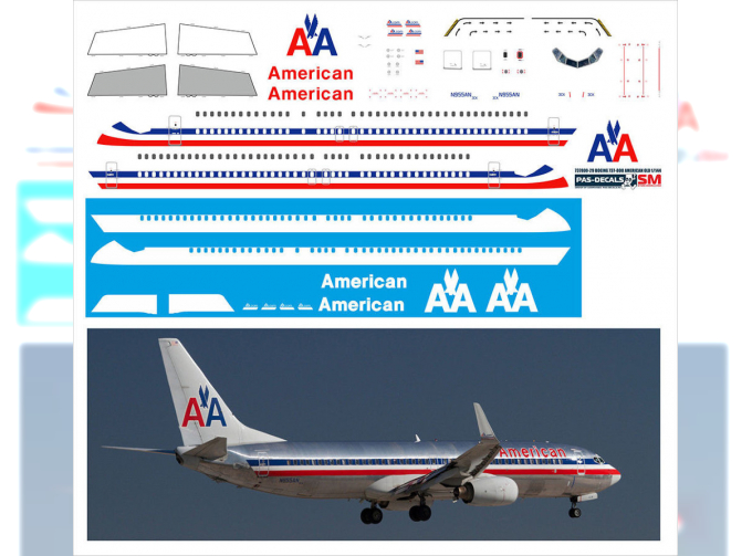 Декаль на Boeng 737-800 American Arlines old