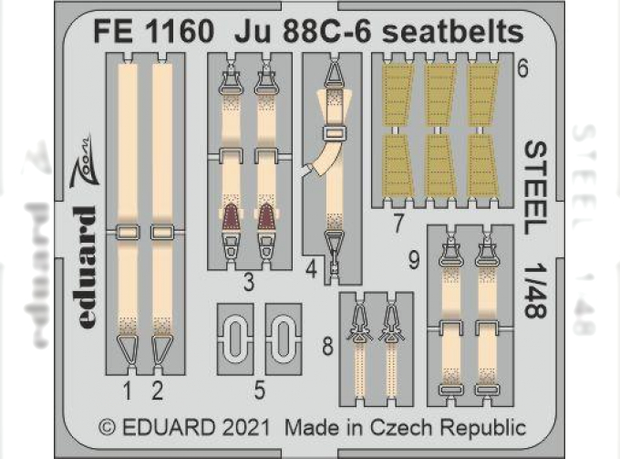 Фототравление для Ju 88C-6, стальные ремни