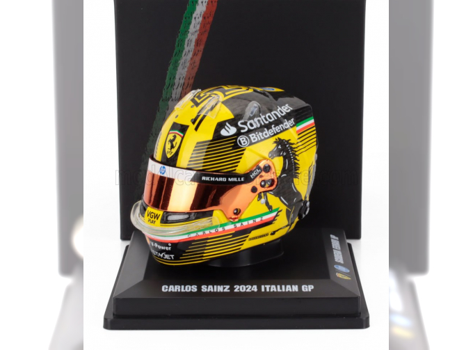 BELL HELMET Casco Helmet F1 Carlos Sainz Team Ferrari Hp №55 Monza Italy Gp (2024), Yellow Black