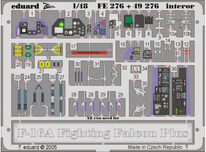 Фототравление для F-16A Plus interior