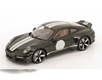 PORSCHE 911 (992) Sport Classic (2022), dark green-metallic/white