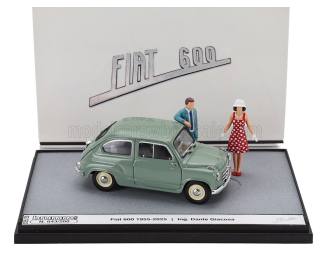 FIAT Diorama 600 Berlina 1-series With Figures 1955 - 70th Anniversario (2025) - Il Capolavoro Di Dante Giacosa, Verde Chiaro - Green