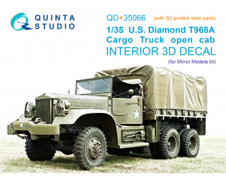 3D Декаль интерьера кабины U.S. Diamond T 968A Cargo truck (open cab)(Mirror Models) (с 3D-печатными