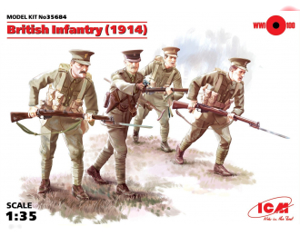 Сборная модель Британская пехота (1914), (4 фигуры)