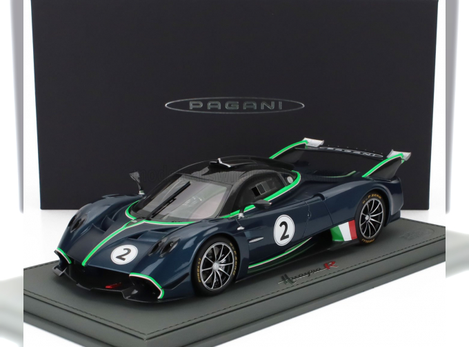 PAGANI Huayra R №2 Racing (2021) - Con Vetrina - With Showcase, Matt Blue Black Carbon
