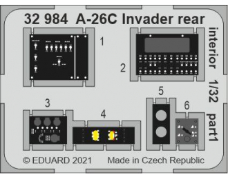 Фототравление для A-26C Invader хвостовой интерьер