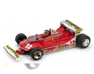 FERRARI F1 312t4 №12 Monaco Gp (1979) Gilles Villeneuve - With Driver Figure, Red