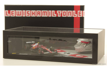SET FERRARI F1  SF-25 TEAM FERRARI HP SF25 + 1/5 SCALE CASCO HELMET N 44 LAS VEGAS GP 2025 LEWIS HAMILTON