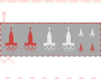 Декаль с олимпийской символикой, тип 1, 65 х 22 мм