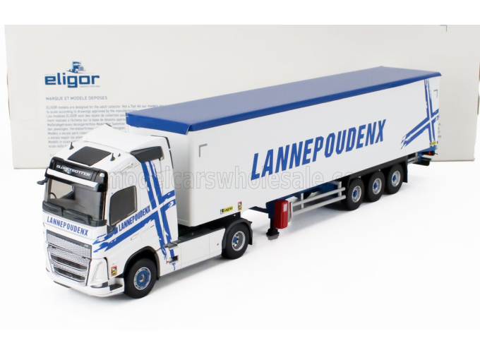 VOLVO Fh 500 Truck Cassonato Lannepoudenx Transports (2020), White Blue