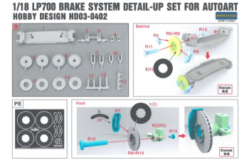 Набор для доработки Lamborghini Aventador Brake System для моделей Autoart LP 700 Model Detail-up Set