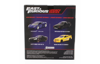 DODGE Set 2x Letty's Viper Srt-10 Coupe + Mclaren Mp4 12c - Fast & Furious, Black Blue