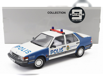 SAAB 9000 Cd Turbo Polis (1990), White Blue