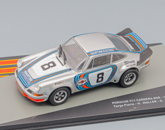 PORSCHE 911 Carrera 2.8 Rsr Coupe Team Martini Racing N 8 Winner Targa Florio 1973 H.muller - G.van Ennep, Silver Red Blue