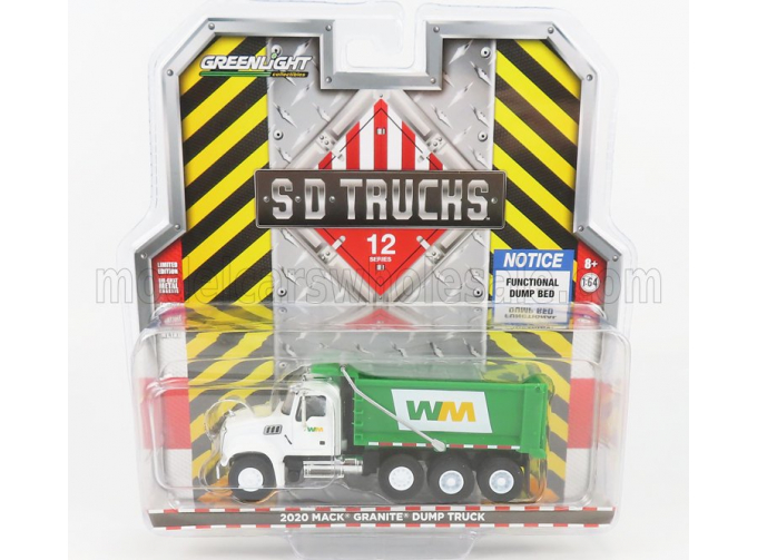 MACK GRANITE DUMP TRUCK CASSONE RIBALTABILE 4-ASSI (2020), WHITE GREEN