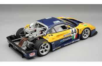 FERRARI F40 LM 3.5L TURBO V8 Team Ennea SRL igol №44 24h Le Mans (1996) Luciano Della Noce - Anders Olofsson - Carl Rosenblad - Open rear trunck and engine part - close with magnetic system